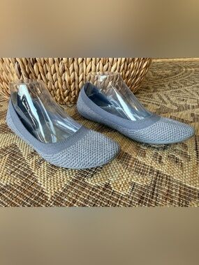 Allbirds Tree Breezers Size 8.5 Ballat Flat Gray Travel Packable Shoes Wool